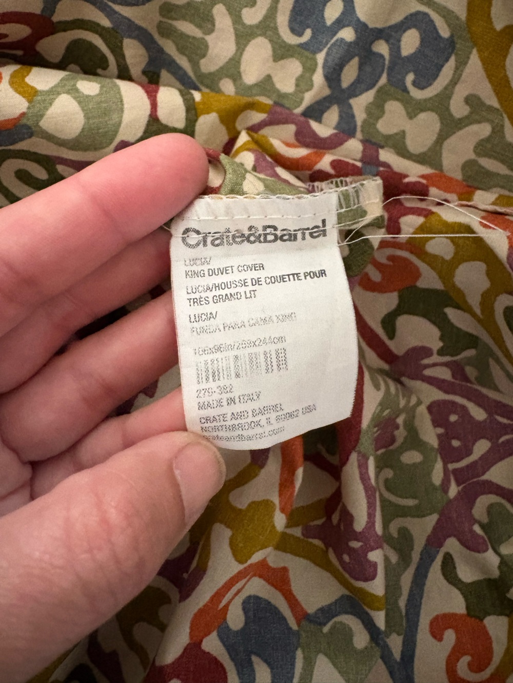 Crate & Barrel Lucia Duvet Set in King Colourful Boho Medallion - Picture 10 of 12